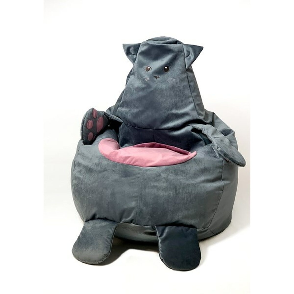 Puff GO GIFT Gris Oxford Gato 105 x 80 cm