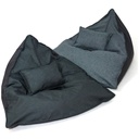 Pouffe GO GIFT Grey Oxford tejido antidesgarros