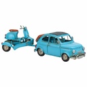 Collectable Figures Alexandra House Living Light Blue Iron ABS Motorbike Trailer 10 x 10 x 34 cm