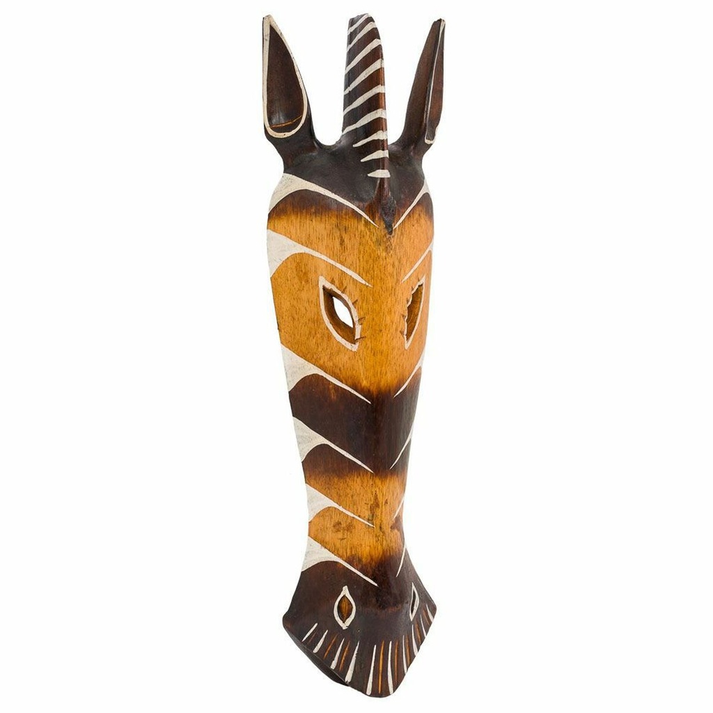 Mask Alexandra House Living White Brown Wood Mask 4 x 50 x 12 cm