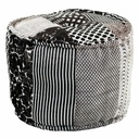 Pouffe Alexandra House Living White Black 50 x 40 x 50 cm