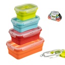 Set of lunch boxes Kozina Assorted colours Silicone Plastic 350 ml 800 ml 1,2 L 540 ml (4 Units)