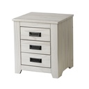 Mesita de Noche Alexandra House Living Blanco Metal Madera de pino 43 x 50 x 32 cm 3 cajones