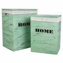 Laundry basket Alexandra House Living Green Paolownia wood 30 x 54 x 40 cm 34 x 26 x 47 cm 2 Pieces