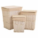 Laundry basket Alexandra House Living White wicker Willow wood 36 x 54 x 45 cm 37 x 28 x 46 cm 30 x 22 x 38 cm 3 Pieces