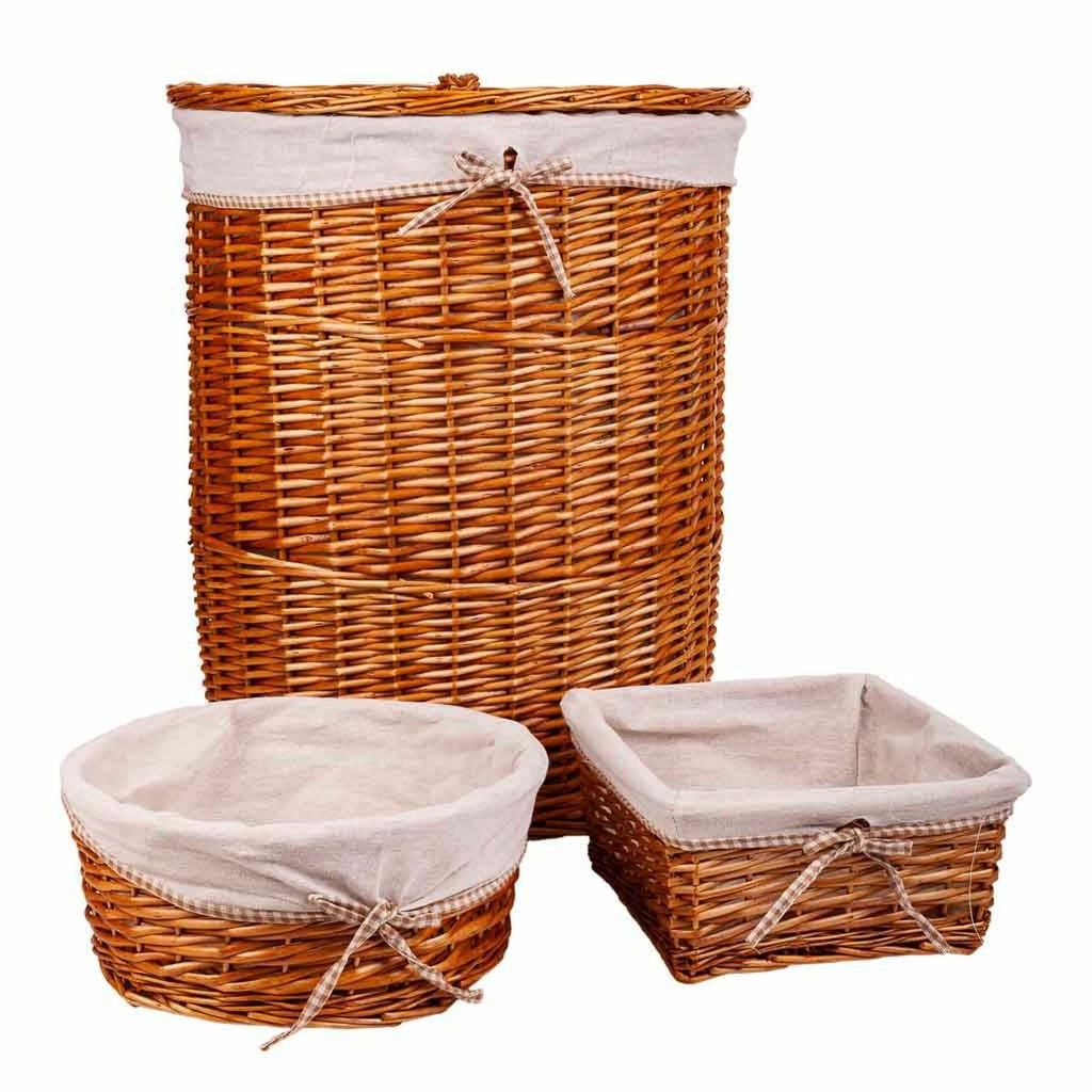 Cesto para la Ropa Alexandra House Living Natural Mimbre Madera de sauce 29 x 15 x 29 cm 51 x 64 x 51 cm 36 x 15 x 36 cm 3 Pieza