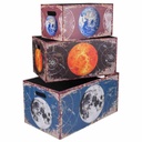 Storage Box Alexandra House Living Canvas MDF Wood 28 x 24 x 48 cm 42 x 24 x 21 cm 36 x 20 x 18 cm 3 Pieces