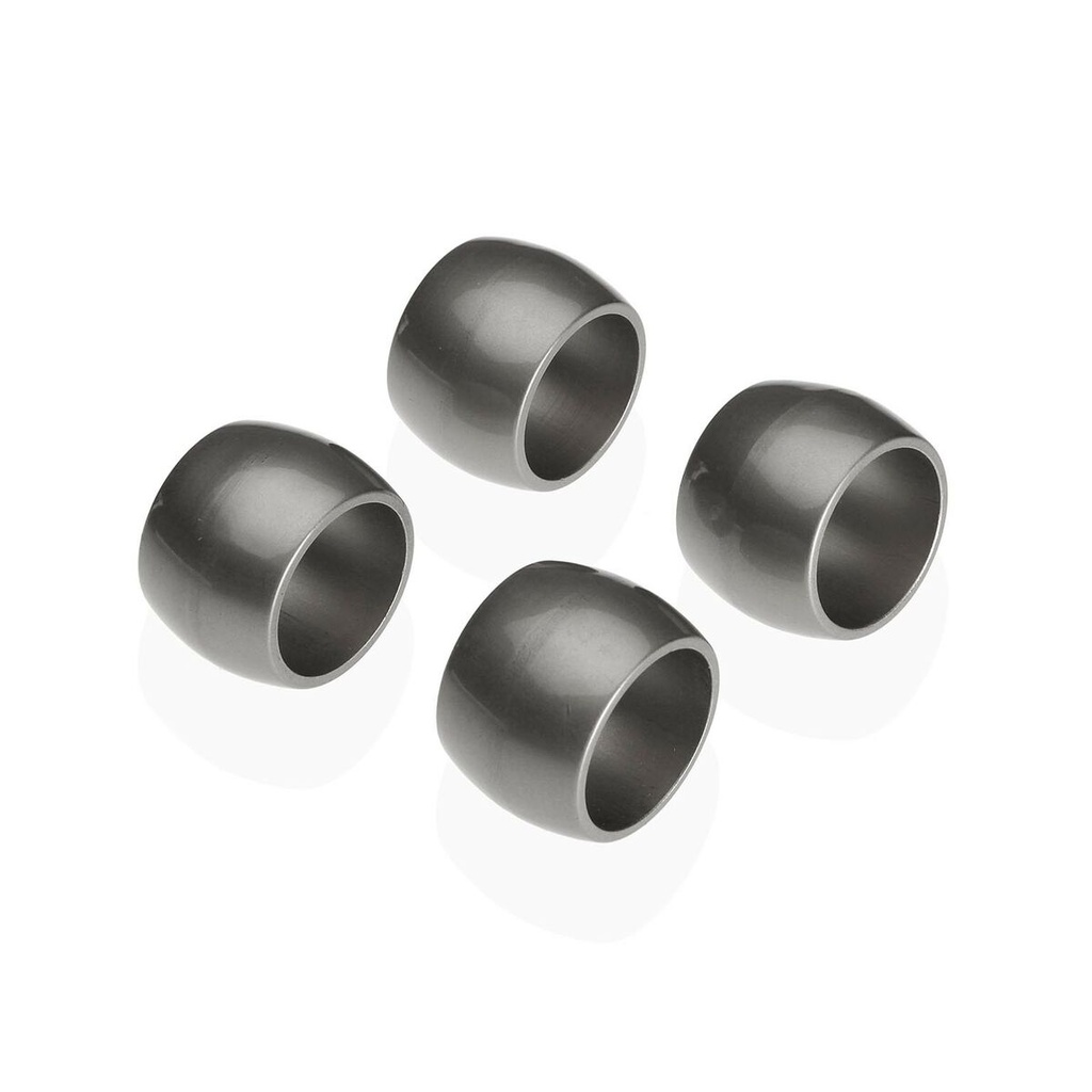 Napkin ring Versa Silver polypropylene 4,7 x 3,2 x 4,7 cm 4 Pieces