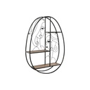 Estantería Home ESPRIT Negro Natural Metal Madera MDF 53 x 12,2 x 72 cm De pared