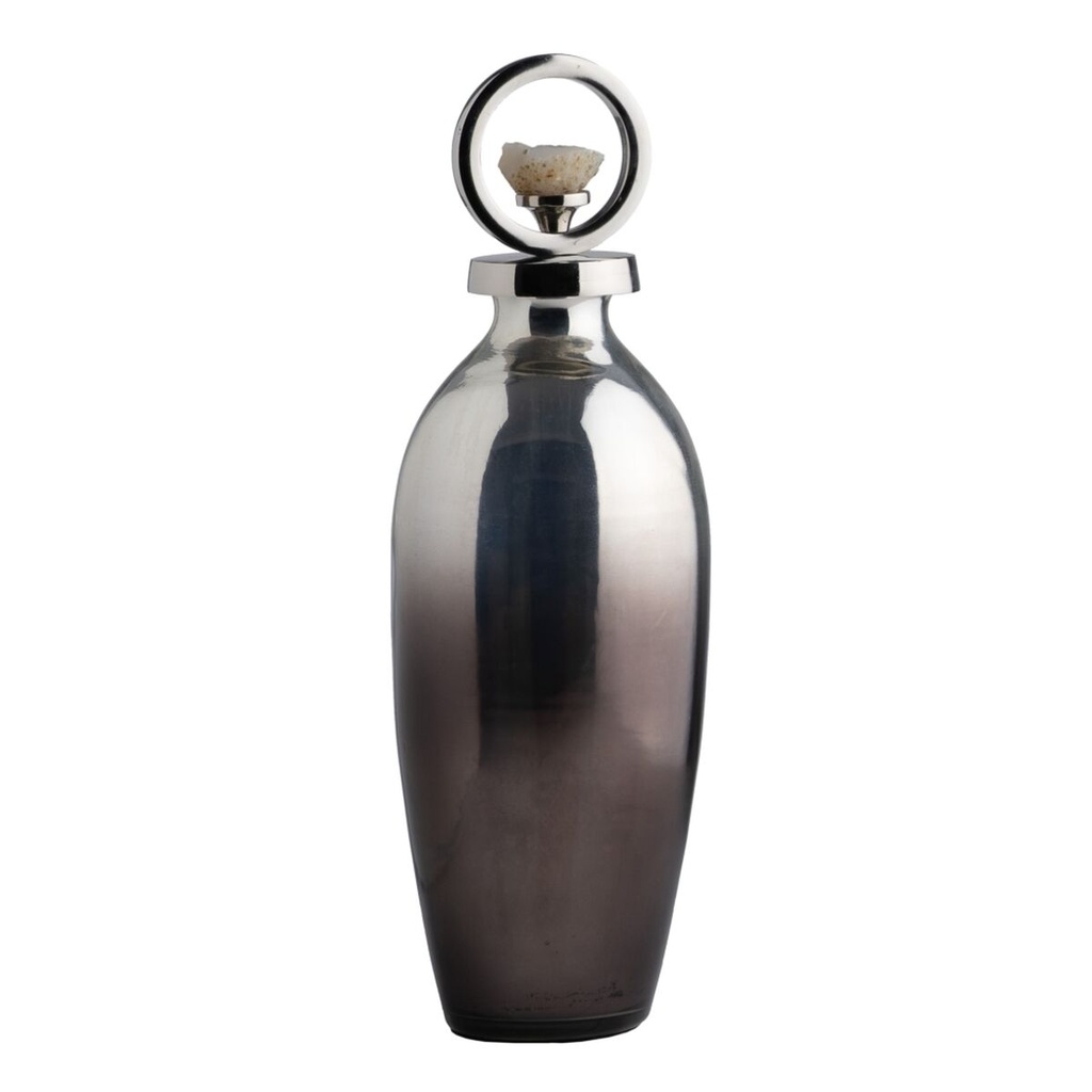 Decorative bottle Silver 13 x 13 x 39 cm Decorative