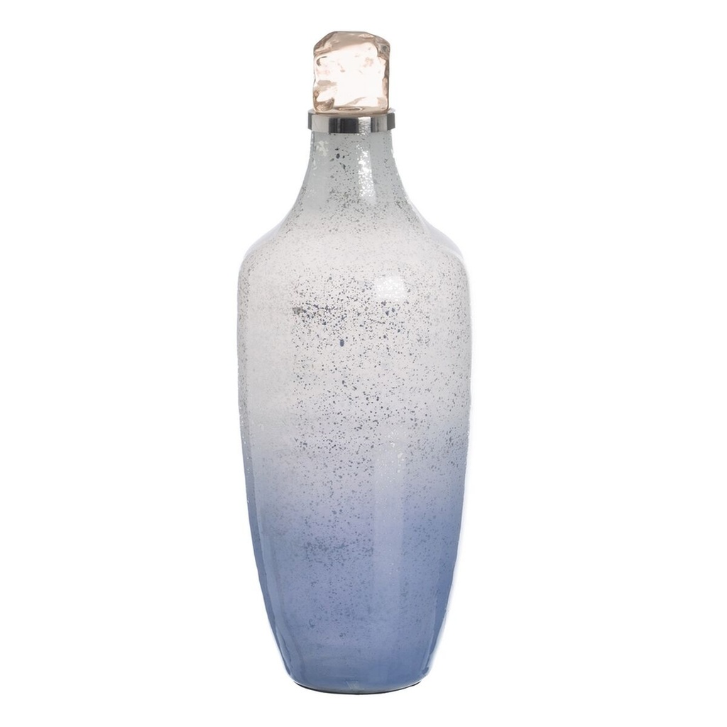 Decorative bottle Blue Silver 16 x 16 x 44 cm Decorative