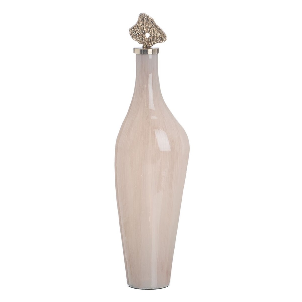 Bottle Cream Golden 15 x 12 x 56 cm Decorative