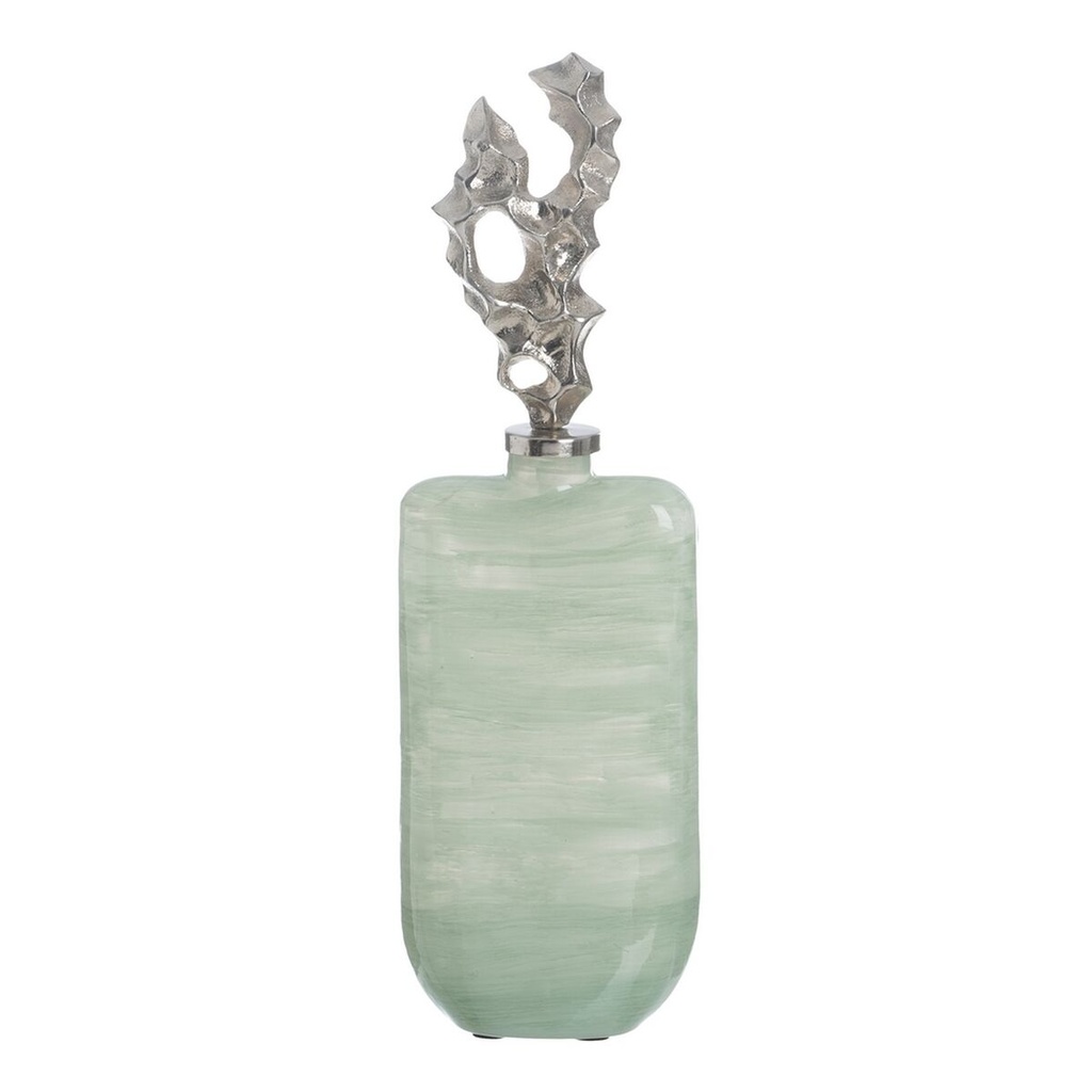 Decorative bottle Green Silver 16 x 9 x 54 cm Decorative