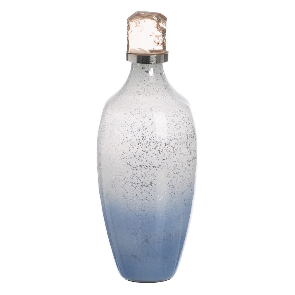 Bottle Blue Silver 12 x 12 x 33 cm Decorative