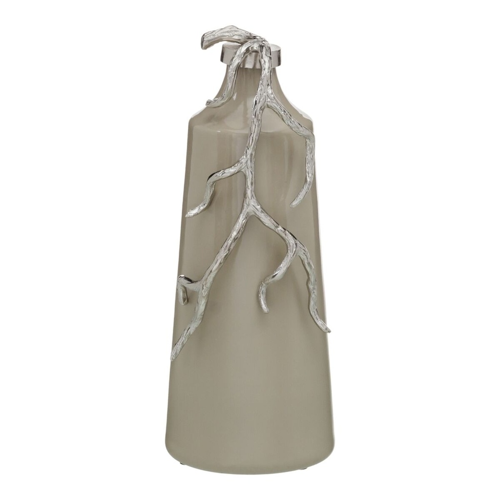 Botella decorativa Beige Plateado 17 x 16 x 44 cm Decorativa