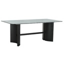 Mesa de Comedor Home ESPRIT Negro Verde Metal Cristal Templado 200 x 100 x 76 cm