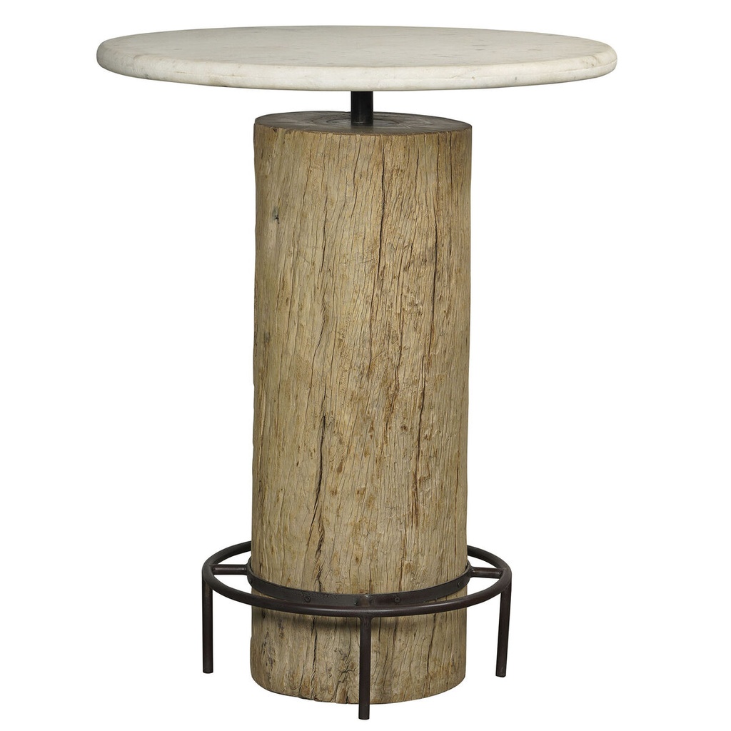 Table Home ESPRIT White Natural Marble Teak 90 x 90 x 114 cm