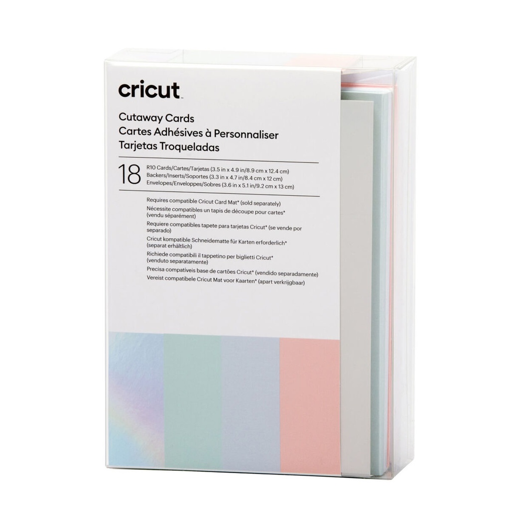 Tarjetas de Inserción para Plotter de corte Cricut Pastel R10 (18 Unidades)