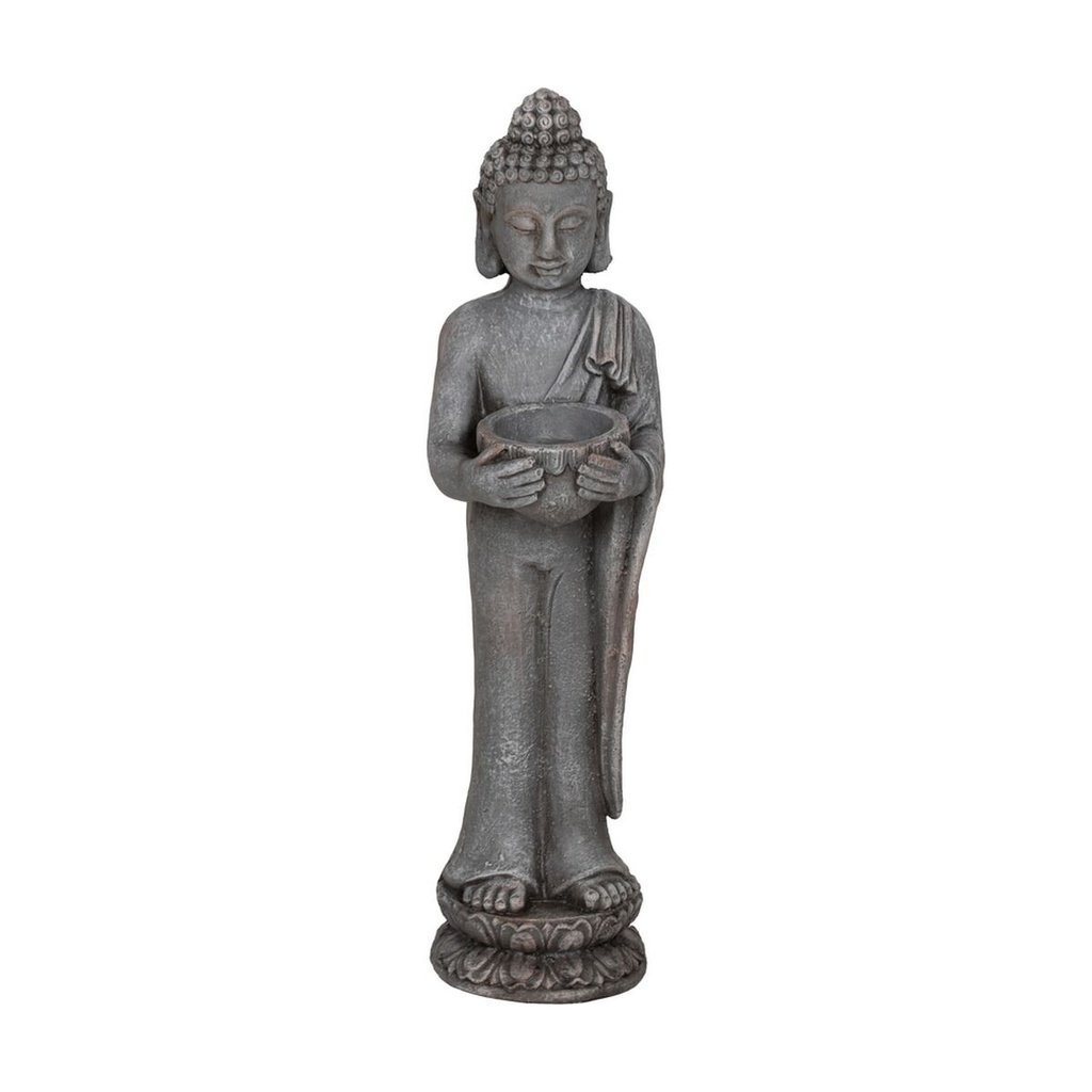 Figura Decorativa Gris Buda 19 x 15 x 58 cm