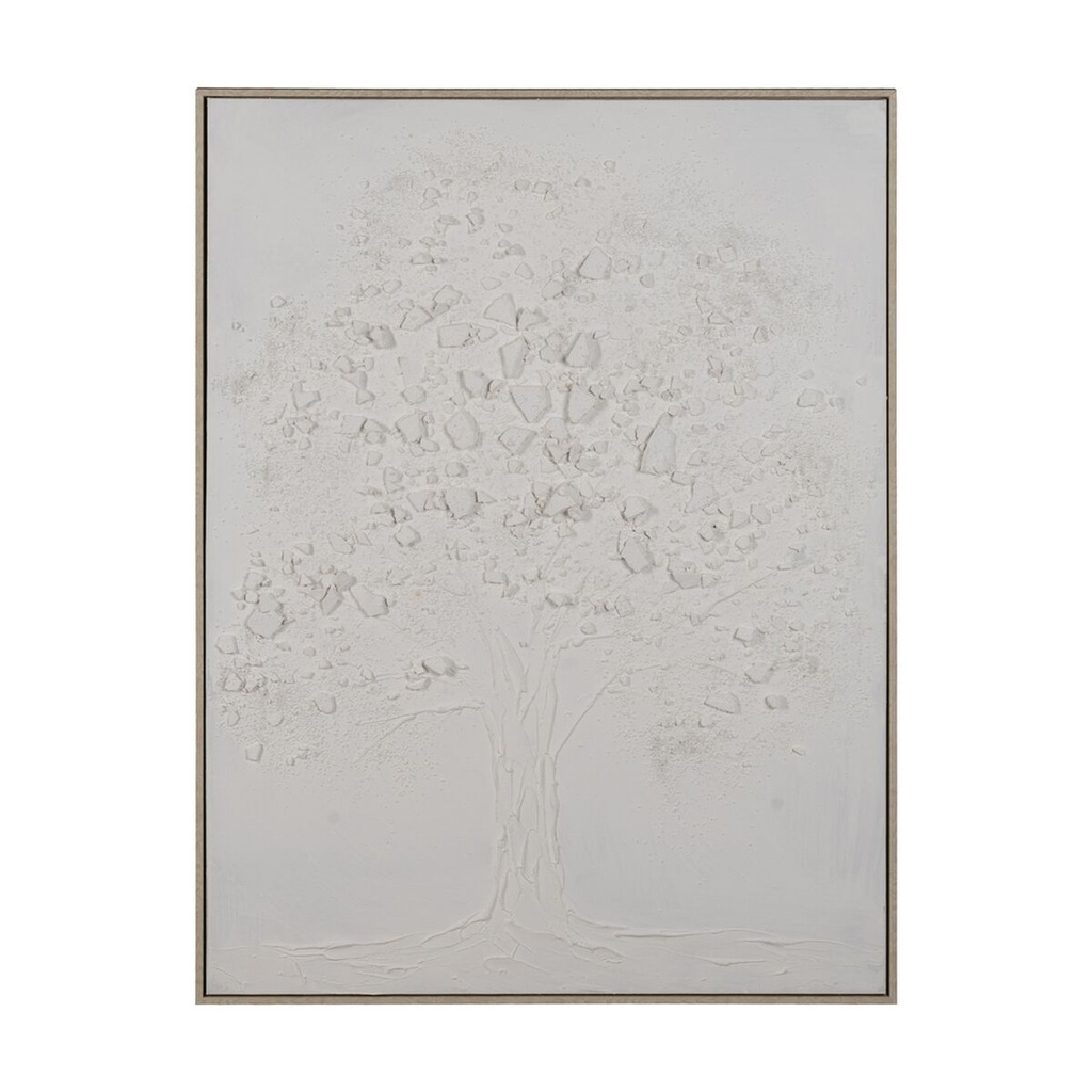 Cuadro Blanco Crema Abstracto 90 x 4 x 120 cm