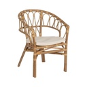 Silla de Comedor Blanco Miel Ratán 58 x 59 x 78 cm