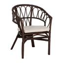 Dining Chair White Brown Rattan 58 x 59 x 78 cm