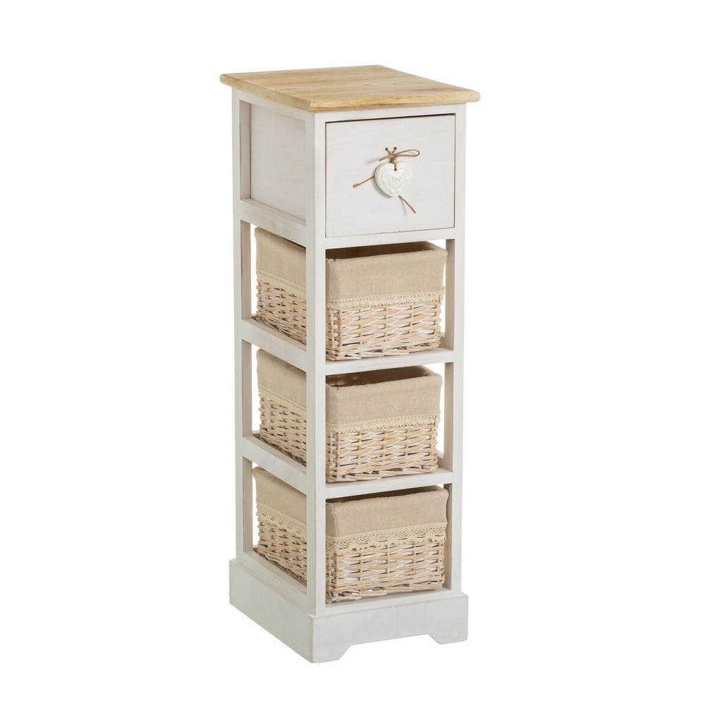 Chest of drawers SWEET HEART Cream Natural 26 x 32 x 81 cm