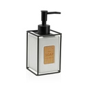 Dispensador de Jabón Versa Blanco Negro Cerámica Plástico 6 x 8 x 16 cm