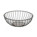 Multi-purpose basket Versa Black Metal Steel MDF Wood 28 x 11 x 28 cm