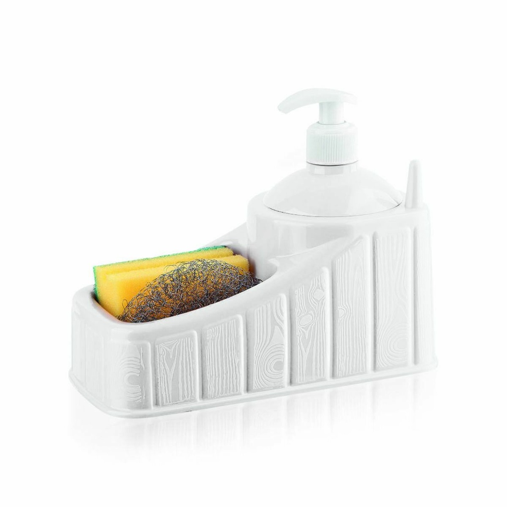 2-in-1 Soap Dispenser for the Kitchen Sink Privilege Plastic White 24 Units