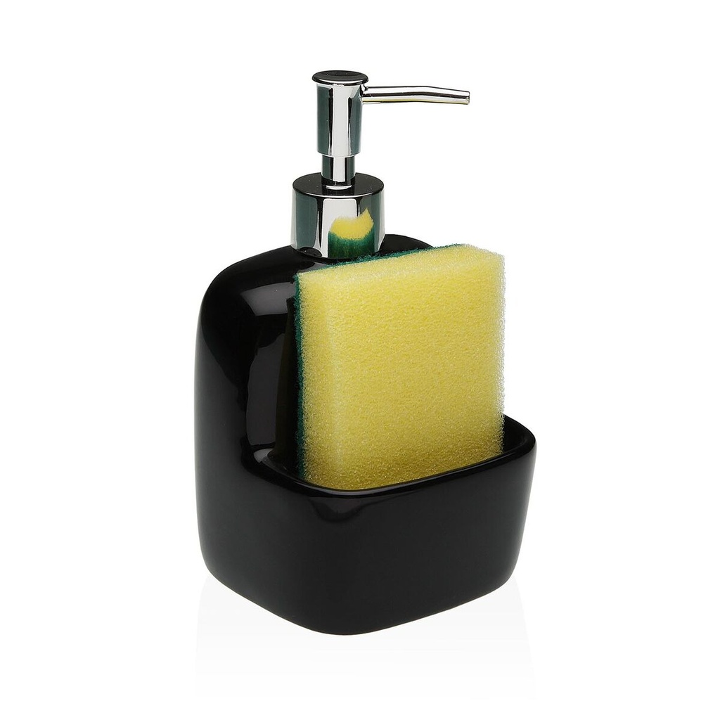 Soap Dispenser Versa Black Ceramic 9,4 x 17,8 x 10,5 cm