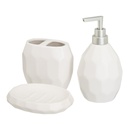 Bath Set White Ceramic 14 x 12 x 20 cm