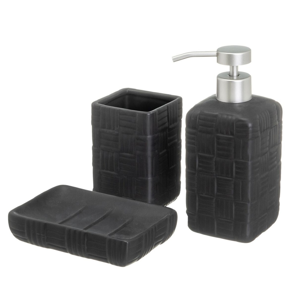 Bath Set Black Ceramic 14 x 10 x 20 cm