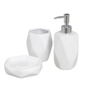 Bath Set White Ceramic 23,5 x 8 x 23,5 cm