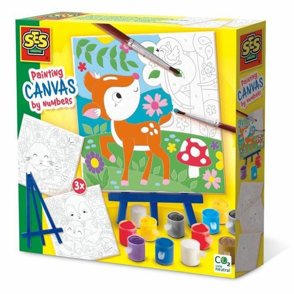 Set de Dibujo SES Creative Painting by number on canvas (3 Piezas)