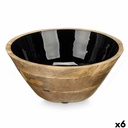 Cuenco MALI-701 B Negro Esmalte Madera de mango 24,3 x 10,5 x 24,3 cm (6 Unidades)