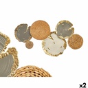 Decoración de Pared 23SMB1538 Blanco Marrón Gris Metal 89,5 x 5,1 x 48,3 cm (2 Unidades)