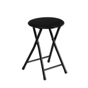 Taburete Negro Poliuretano PVC Hierro 30 x 30 x 45 cm