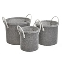 Cesta Multiusos Blanco Gris Poliéster (3 Unidades)
