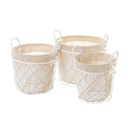 Set of Baskets NATURLIFE White Sand Iron (3 Units)