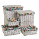 Laundry Basket White wicker 47 x 35 x 55 cm