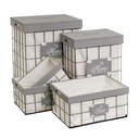 Laundry Basket Grey Polyester Iron MDF Wood 800 ml 2 L 3 L 6 L 1,2 L 42 x 31 x 54 cm