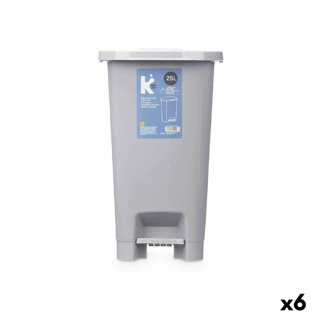 Pedal bin ABK-142 1 Grey Plastic 25 L (6 Units)