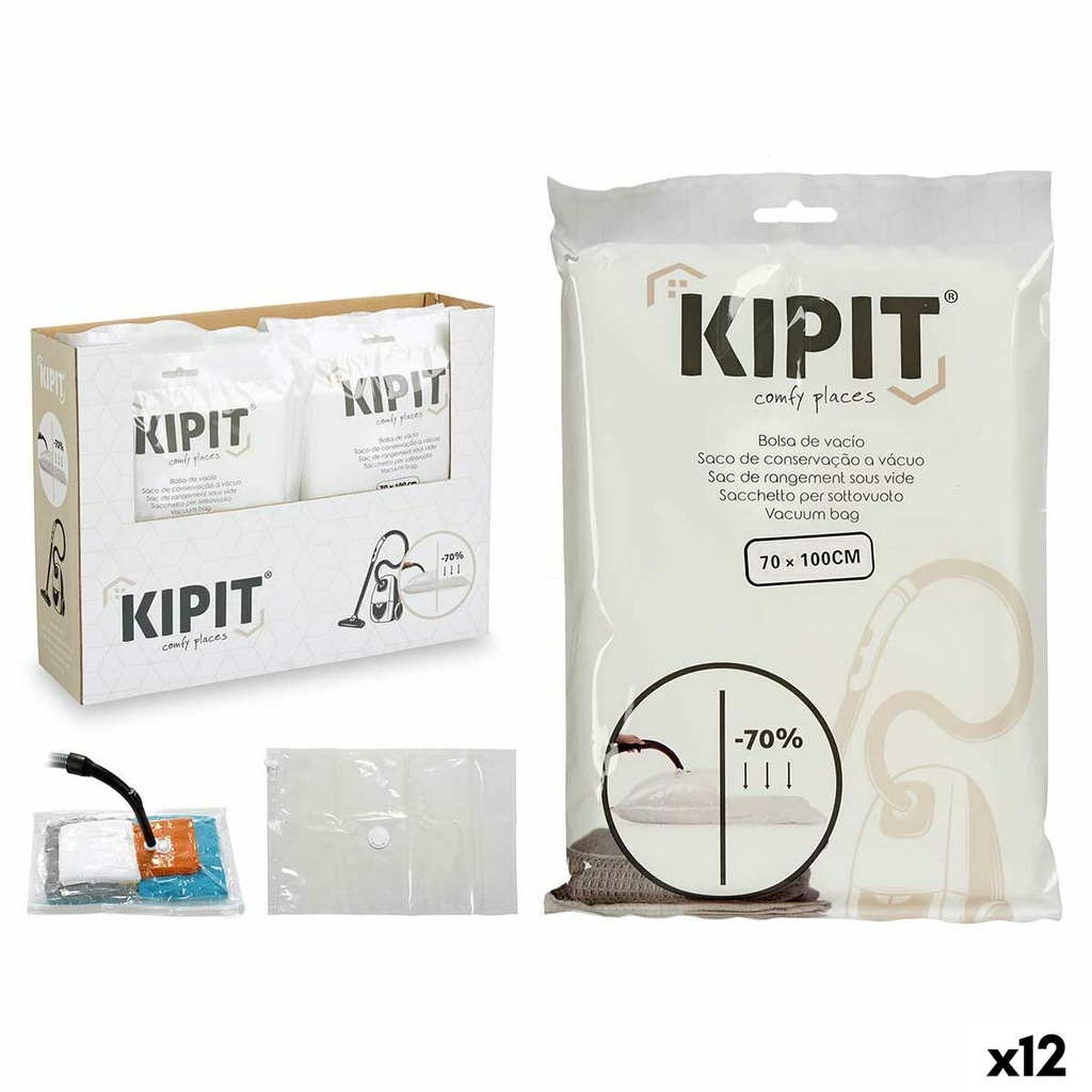 Vacuum Bags Kipit 54205 Transparent Plastic 20 x 30 x 3 cm 70 x 100 cm (12 Units)