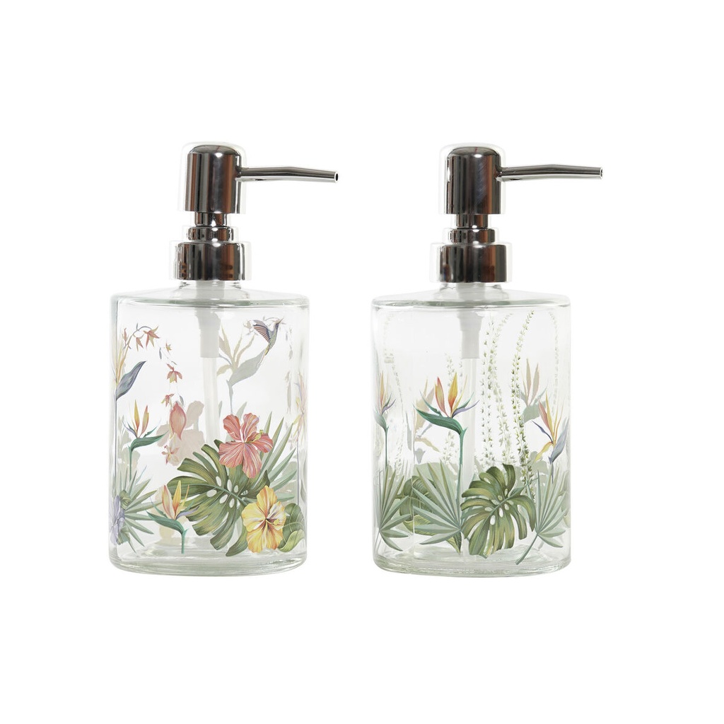 Soap Dispenser DKD Home Decor Tropical Crystal Multicolour ABS (10 x 8 x 17 cm) (2 Units)