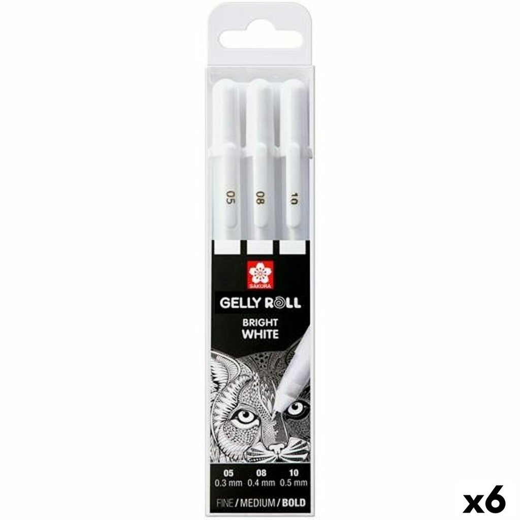 Set de Bolígrafos Talens GELLY  Blanco (6 Unidades)