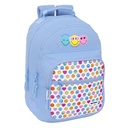 School Bag Smiley Joyful Blue Multicolour 32 x 42 x 15 cm
