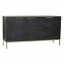 Sideboard DKD Home Decor Black Golden Mango wood 145 x 41 x 77 cm