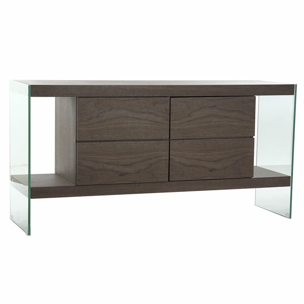 Sideboard DKD Home Decor   Brown Transparent Crystal Walnut MDF Wood 160 x 45 x 80 cm