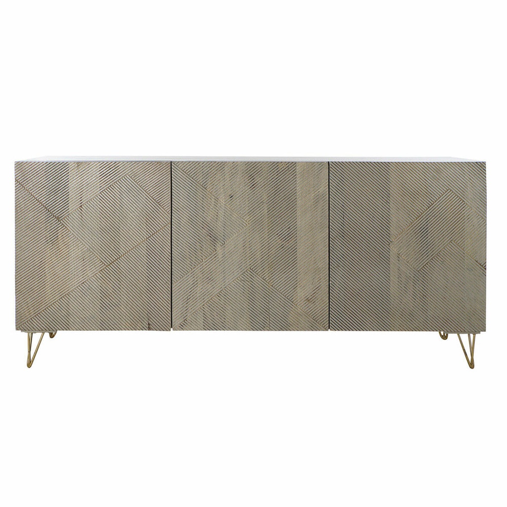Sideboard DKD Home Decor   Grey Golden Metal Mango wood 160 x 45 x 75 cm